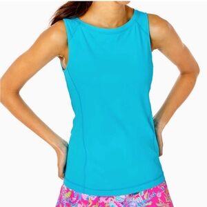 LILLY PULITZER Renay Luxeletic Tank Top Turquoise Aqua Blue Size Medium